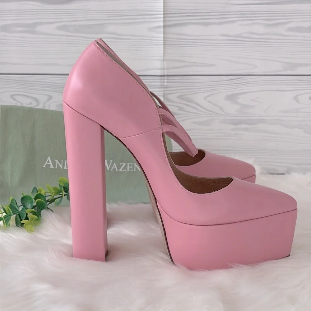 Andrea Wazen “Double Jeu”‎ Platform Mary Jane Pumps
